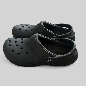 Crocs Lined Slip on Shoes Dark‎ Gray Clogs Men 8 Women 10